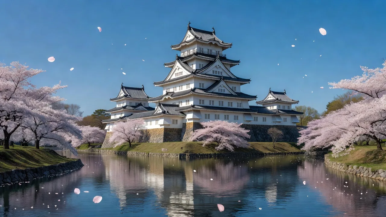 春の松本城